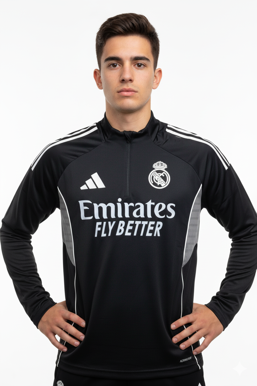 Real Madrid Training Top 2025/26 – Black - CR7 STORE