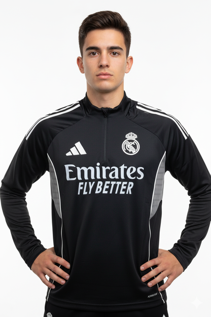 Real Madrid Training Top 2025/26 – Black - CR7 STORE
