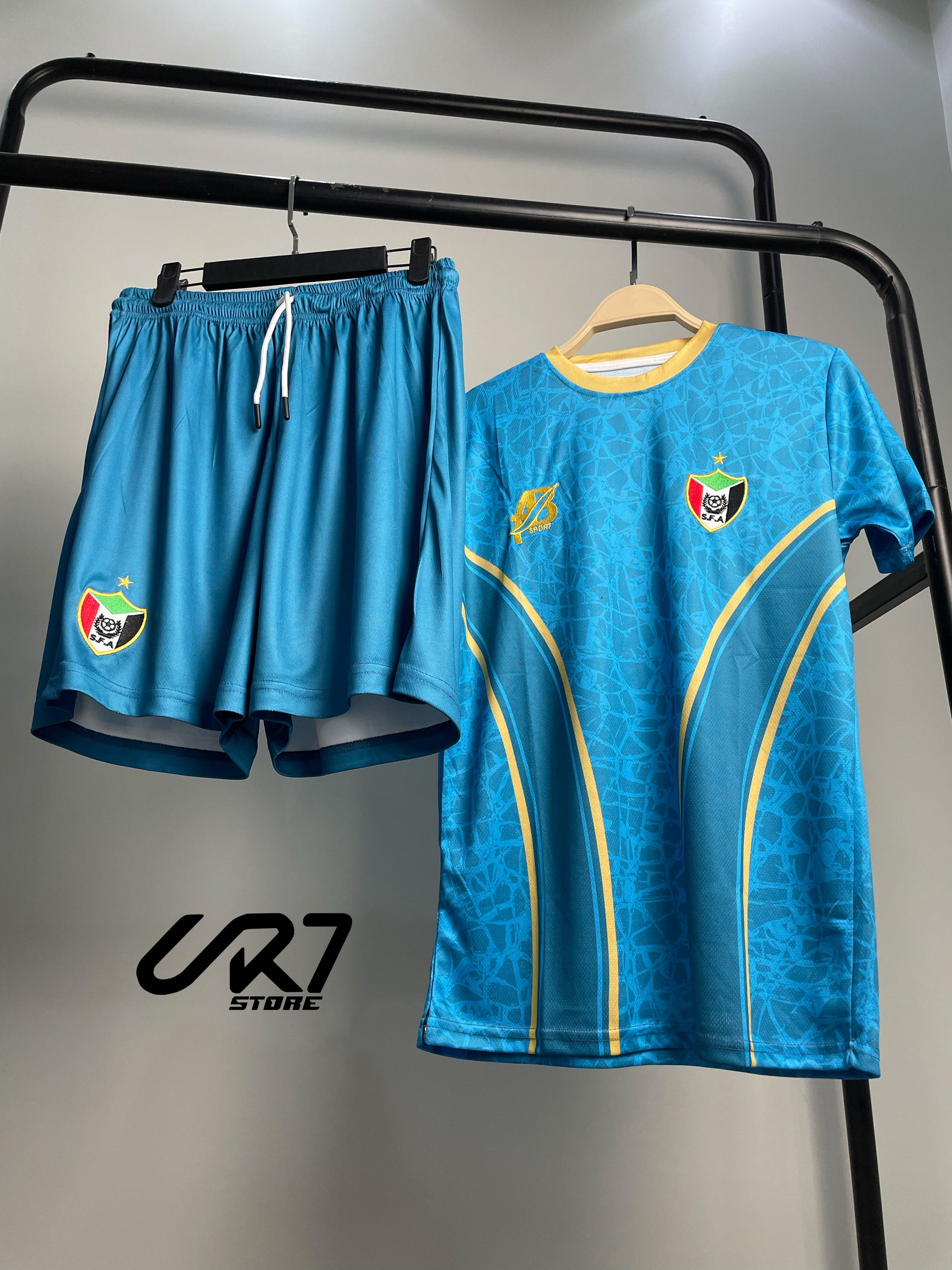 Full set green of T-shirt and shorts for the Sudanese national team - CR7 STORE
