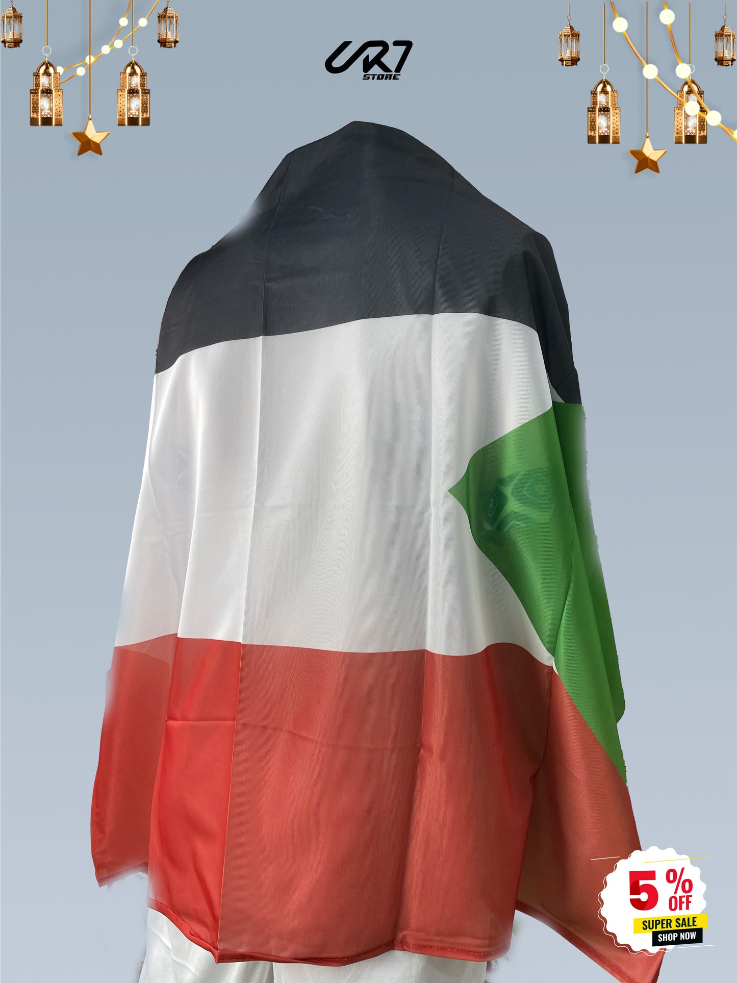 علم السودان كبير مقاس 150 في 90 سم للتشجيع والمناسبات