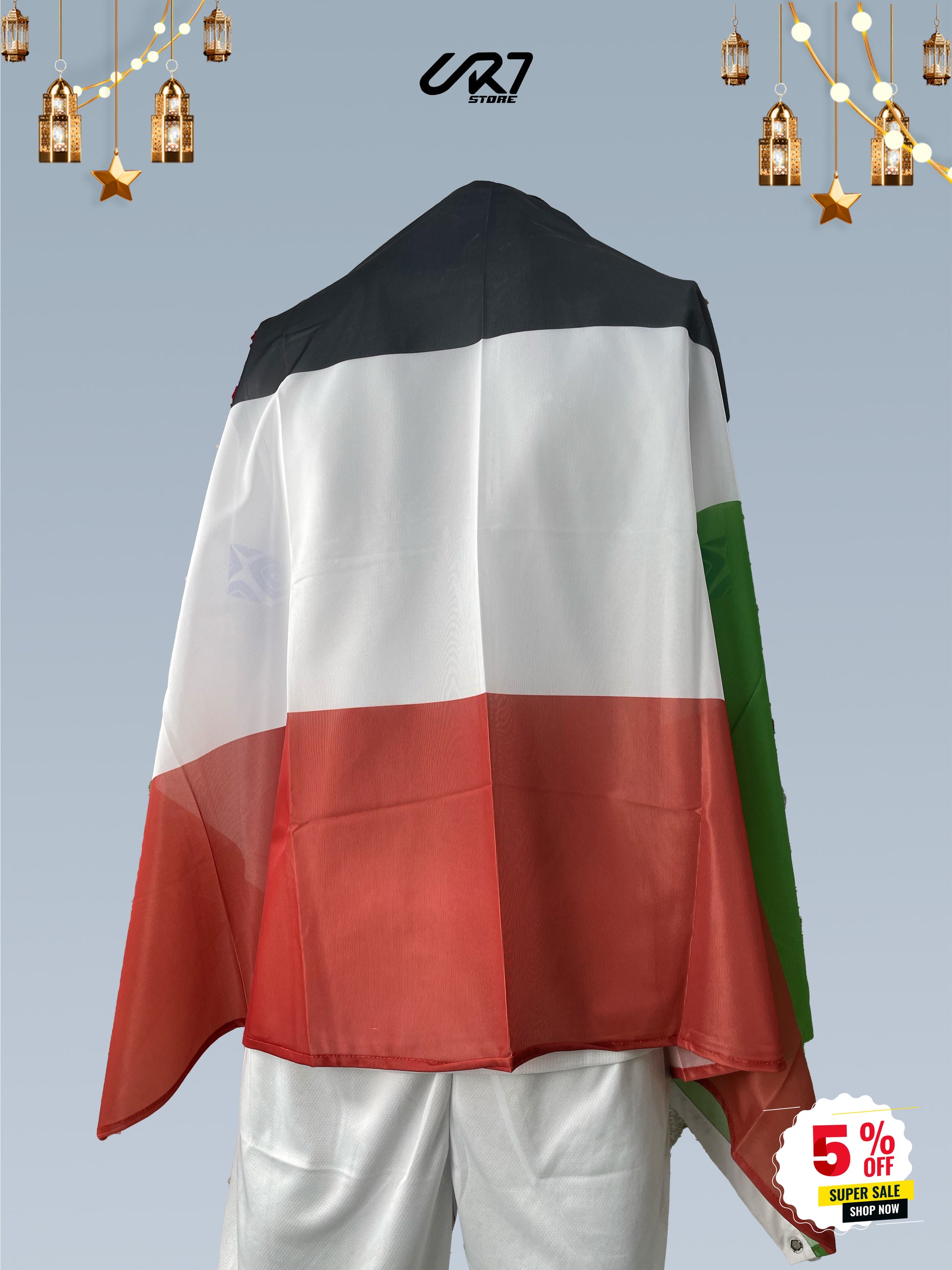 علم السودان كبير مقاس 150 في 90 سم للتشجيع والمناسبات