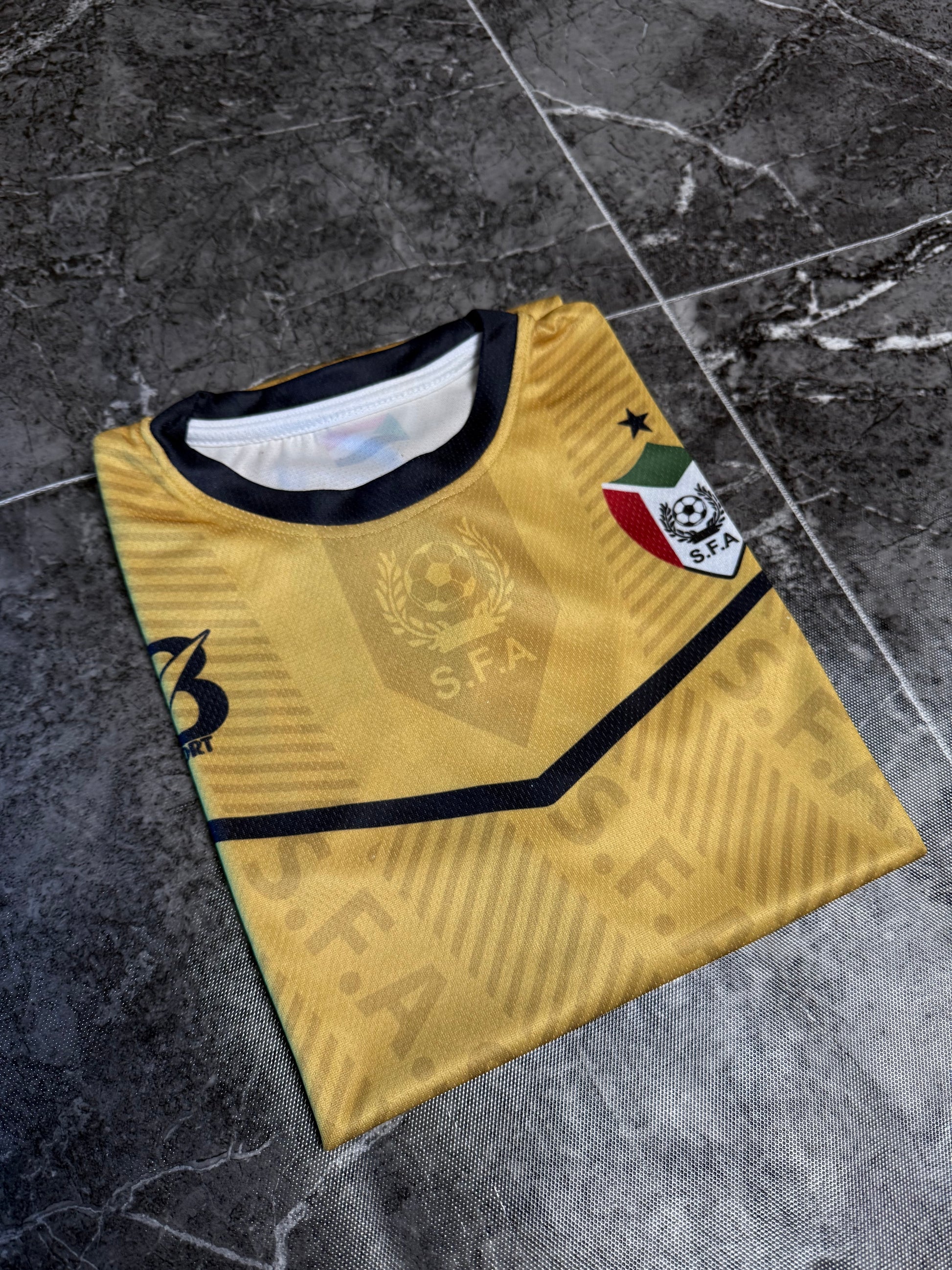 تيشرت منتخب السودان الأصفر 2025 الطقم الثالث المميز